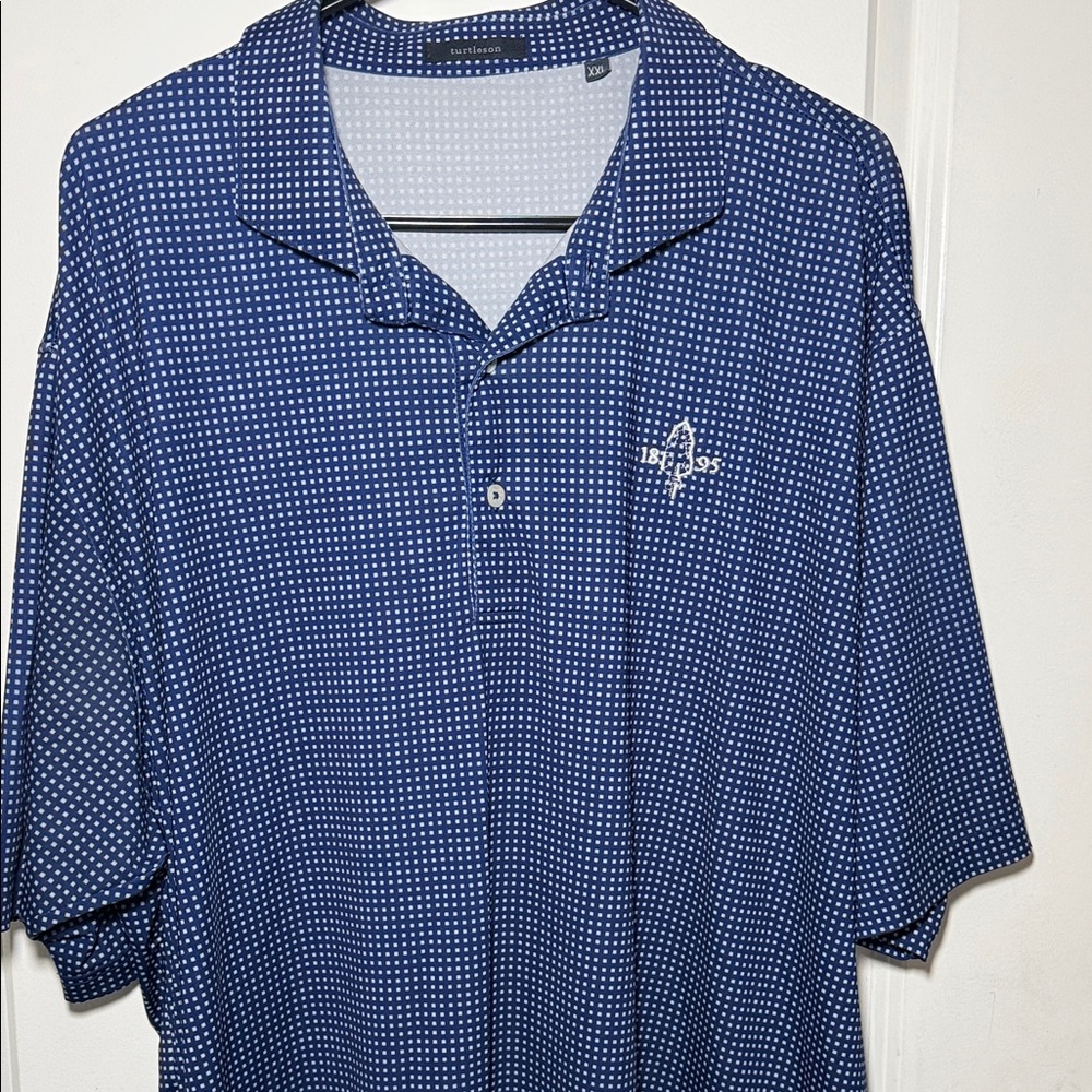 Blue Patterned Polo Shirt